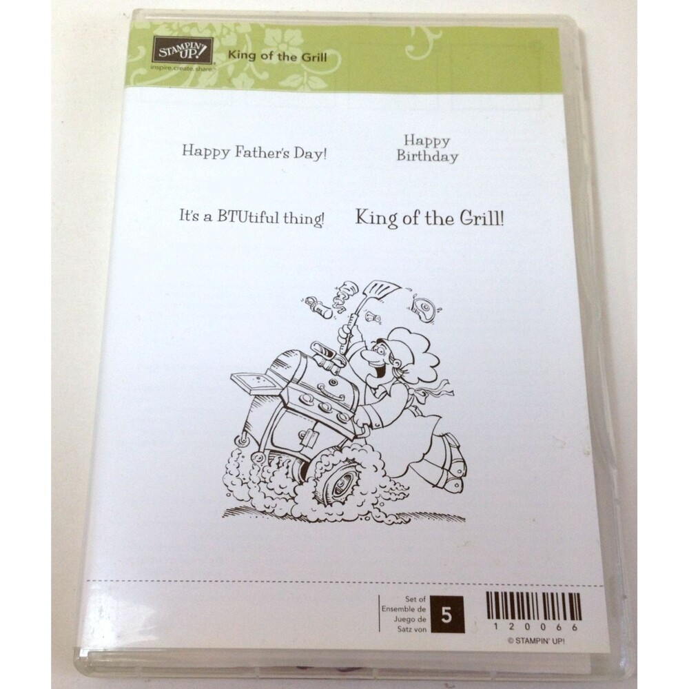 Stampin' Up!  King Of The Grill #120066 Rubber Stamp Set of 5 Tags Fathers Day +